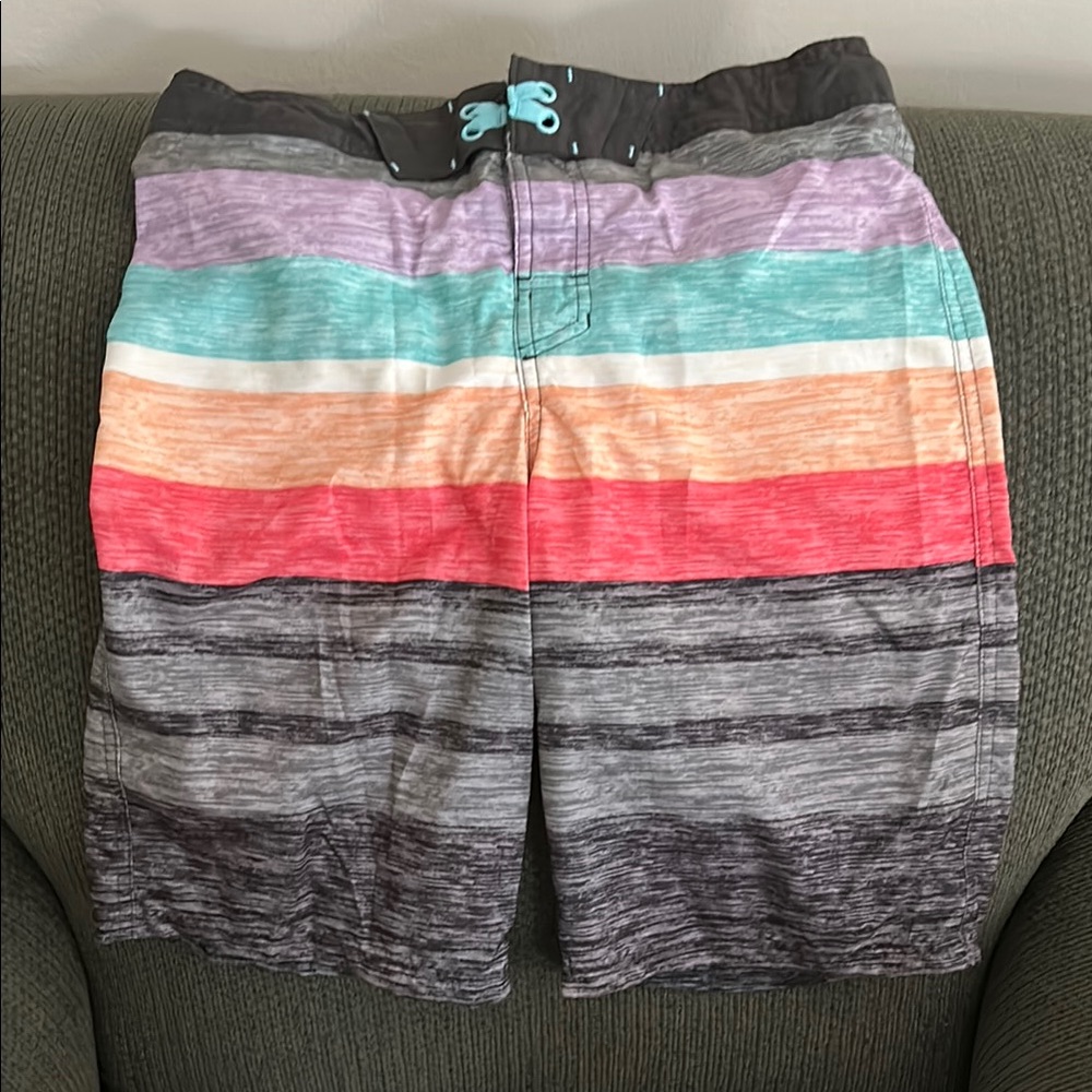 Art Class Boys 16 Multicolor Striped Board Shorts